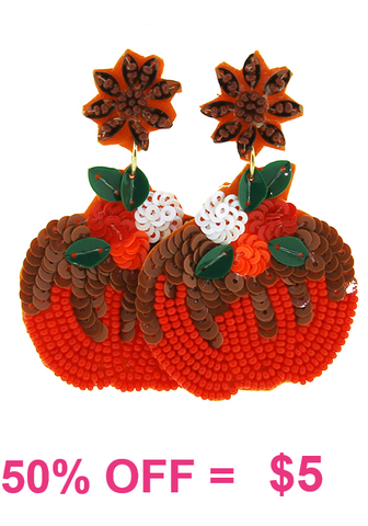 Pumpkin beaded earrings