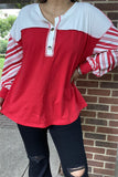 M, L, XL, 2X,3X Candy Cane striped long sleeve top