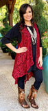 Maroon Lace Vest