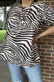 Zebra Top bubble sleeve