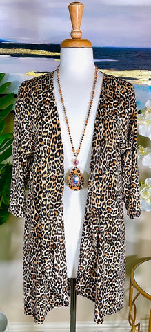 Cheetah Drape Cardigan