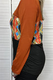 Rust, Tribal, color block top