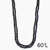 Black Crystal Long 60” Layering Necklace