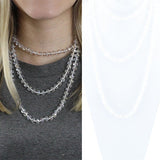 Crystal Clear 60" Layering Beaded Necklace