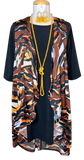 Brown Abstract Long Vest