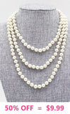 Pearl 60" Strand Layering Necklace