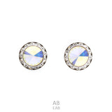 Bling Stud Round Rhinestone Earrings : 4 color options