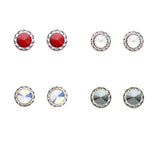 Bling Stud Round Rhinestone Earrings : 4 color options