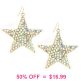 LARGE Gold Bling Star EARRINGS