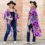 Purple & Turquoise abstract duster