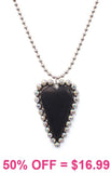 Black Heart Bling Trim Luxe Pendant necklace