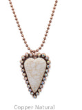 Cream Heart & Copper Ball Chain Necklace