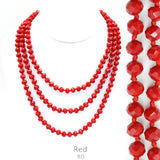 Red Crystal 60" Layering Necklace