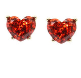 Red Glitter Heart Stud Earrings