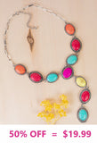 NEW ARRIVAL Multi color stone Y shaped necklace