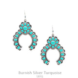 Turquoise/ Silver Squash Blossom Earrings