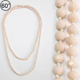 Cream Crystal 60" Long Layering Necklace