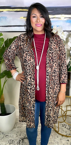 SALE : Leopard Sheer Cardigan