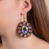 BEAUTIFUL Copper Bling BIG Concho Earrings