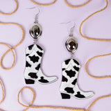 Black & White cowgirl boots earrings