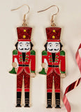 Red Glitter Nutcracker earrings