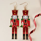 Red Glitter Nutcracker earrings