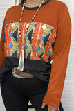 Rust, Tribal, color block top