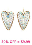 Iridescent Shimmer Heart Earrings