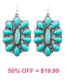 Large Turquoise Concho earrings