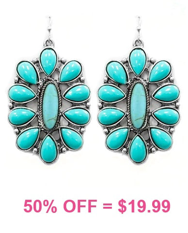 Large Turquoise Concho earrings