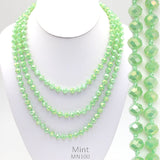 Light Mint Green Crystal 60" Layering necklace