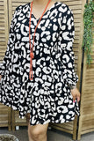 Black & Ivory leopard long sleeve dress