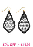 Black & Bling Moroccan shaped earrings