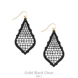 Black & Bling Moroccan shaped earrings