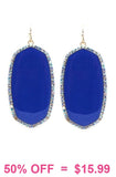 Blue Oval Earrings