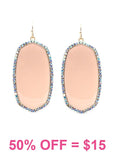 Nude Oval Earrings with bling trim