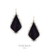 Black Moroccan shaped earrings with bling trim