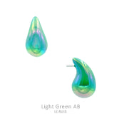 Iridescent Green Trendy teardrop earrings