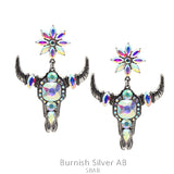 Silver & Bling Steer Earrings