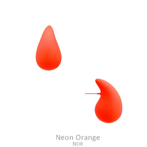 Matte Neon Orange Trendy teardrop earrings