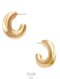 Gold Chunky Hoop earrings - medium size