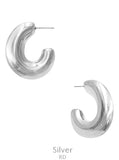 Silver Chunky Hoop earrings - medium size