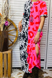 Leopard and Cow Print Maxi Dress