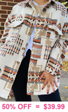 2X/3X : Cream Tribal Jacket