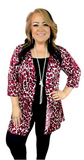 Maroon & White Leopard cardigan