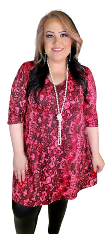 Pink Snake Flutter Tunic