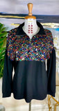 Black Pullover with colorful sequins