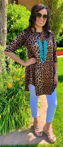 medium:  Brown leopard scoop tunic