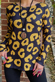 Black and Mustard leopard long sleeve top