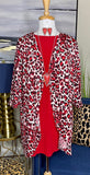 Red & White Leopard Cardigan